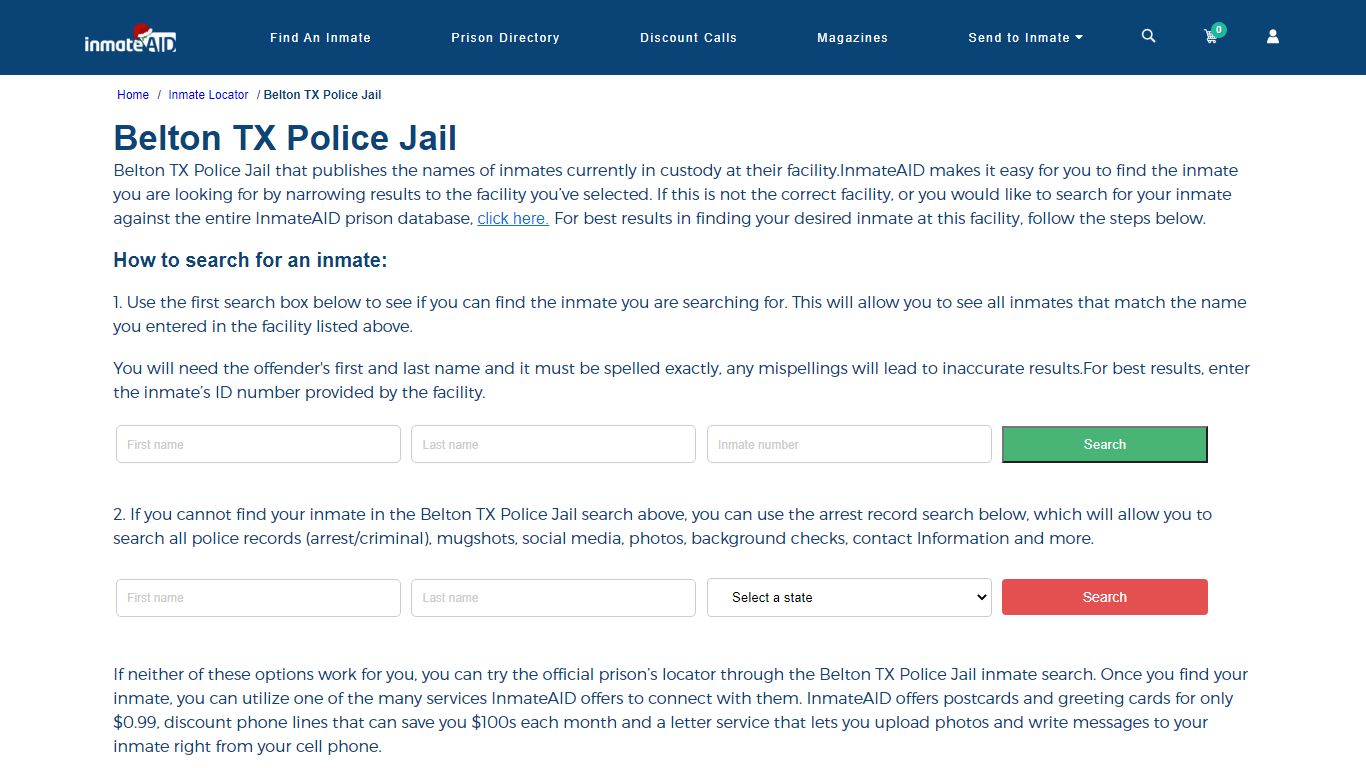 Belton TX Police Jail - InmateAid